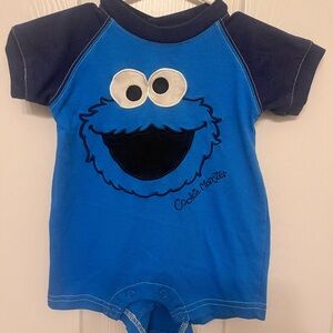Vintage 2007 Cookie Monster Onesie- Size 3/6 Months